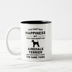 Caneca De Café Em Dois Tons Airedale Terrier Adotion Feliness