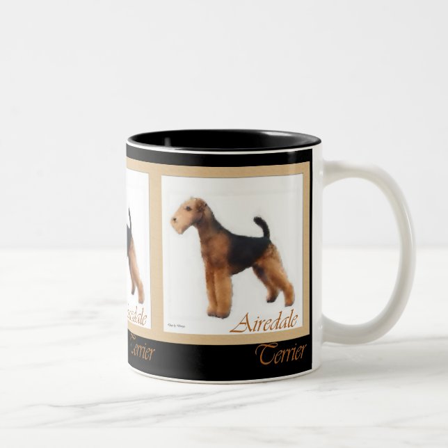 Caneca De Café Em Dois Tons Airedale Terrier Oferta (Direita)