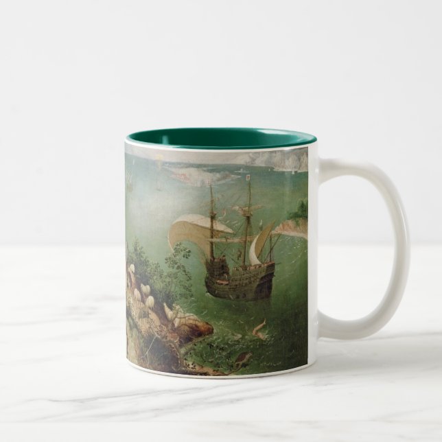 Caneca De Café Em Dois Tons Ajardine com a queda de Ícaro, c.1555 (Direita)