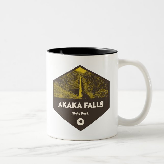 Caneca De Café Em Dois Tons Akaka Falls State Park Hawaii (Direita)