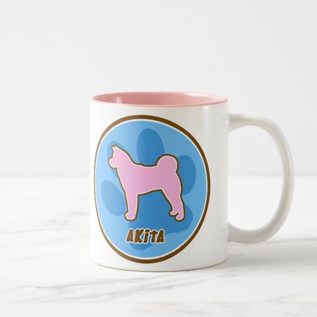 Caneca De Café Em Dois Tons Akita na moda (Direita)