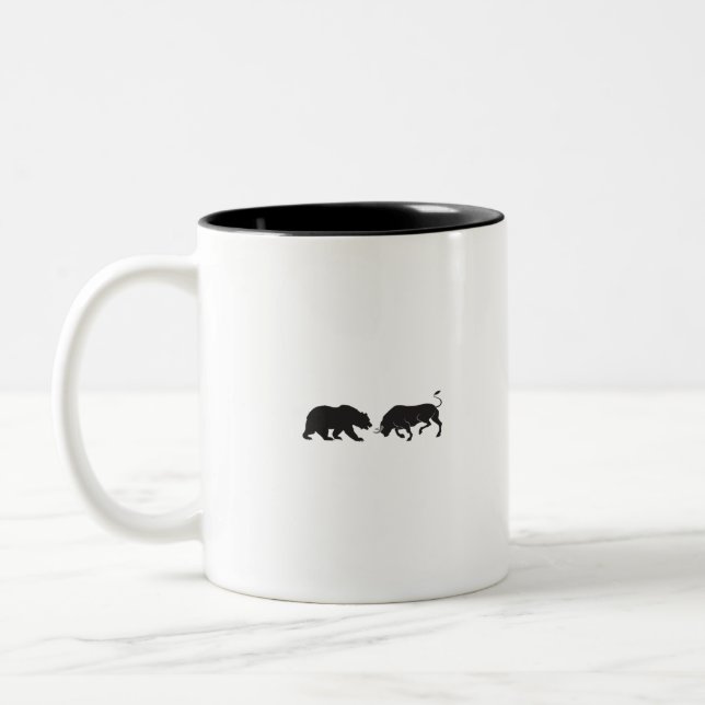 Caneca De Café Em Dois Tons Aktien Bear Bull Börse (Esquerda)