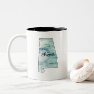 Caneca De Café Em Dois Tons Alabama State Map Watercolor