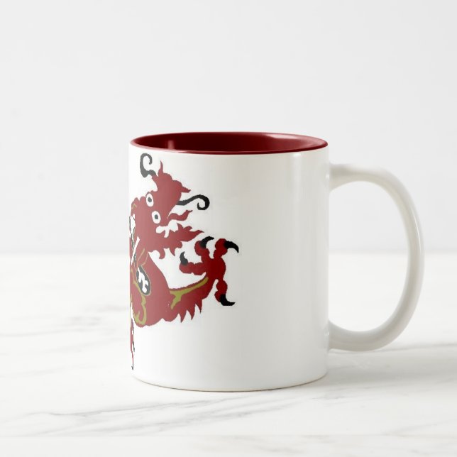 Caneca De Café Em Dois Tons Alameda da sorte do dragão (Direita)