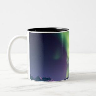 Caneca De Café Em Dois Tons Alaska Luzes do Norte Cênica