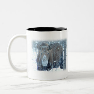 Caneca De Café Em Dois Tons Alaska Moose Wildlife Photo