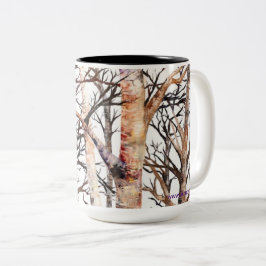 Caneca De Café Em Dois Tons Alaskan Birch Trees 15oz Mug