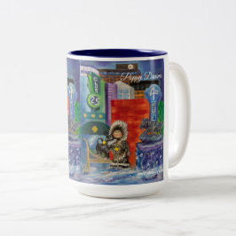 Caneca De Café Em Dois Tons Alaskan Puppy Dreams no Hotel Capitão Cook Mug
