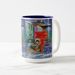 Caneca De Café Em Dois Tons Alaskan Puppy Dreams no Hotel Capitão Cook Mug