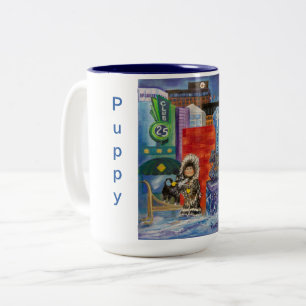 Caneca De Café Em Dois Tons Alaskan Puppy Dreams no Hotel Capitão Cook Mug