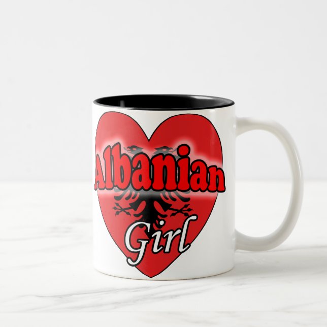 Caneca De Café Em Dois Tons Albanian Girl (Direita)