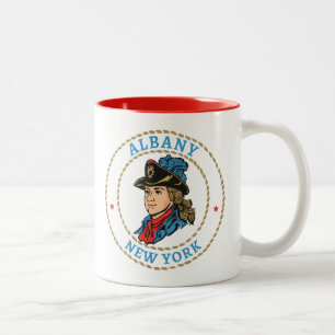 Caneca De Café Em Dois Tons Albany New York Colonial