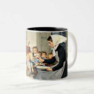 Caneca De Café Em Dois Tons Albert Anker - O Enfermeiro (Creche)