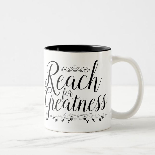 Caneca De Café Em Dois Tons Alcance para a Caligrafia (Direita)