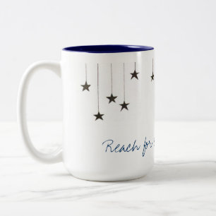 Caneca De Café Em Dois Tons Alcance para as estrelas Mug