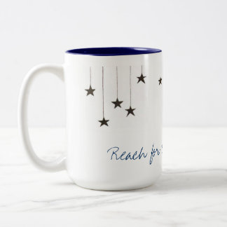 Caneca De Café Em Dois Tons Alcance para as estrelas Mug