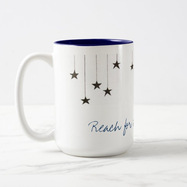 Caneca De Café Em Dois Tons Alcance para as estrelas Mug (Esquerda)