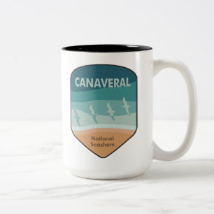 Caneca De Café Em Dois Tons Alcatrão Nacional Canaveral, Flóridas