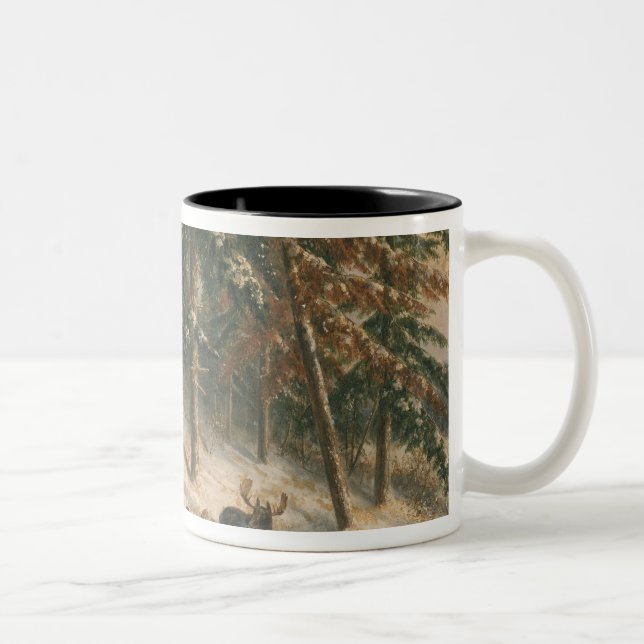 Caneca De Café Em Dois Tons Alces da caça (Direita)