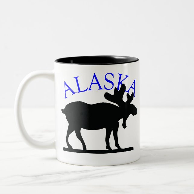 Caneca De Café Em Dois Tons Alces de Alaska (Esquerda)