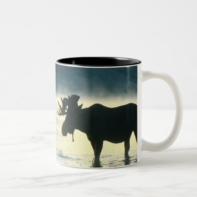 Caneca De Café Em Dois Tons Alces de Bull do americano (Direita)