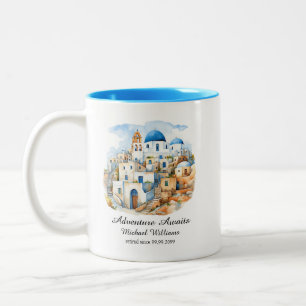 Caneca De Café Em Dois Tons Aldeia Colorida de Grécias do Partido da Reforma