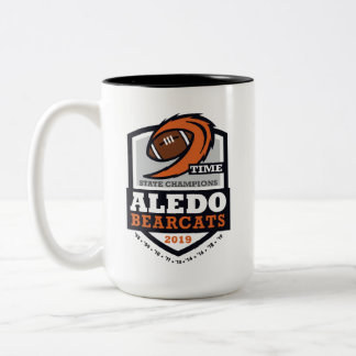 Caneca De Café Em Dois Tons Aledo Bearcats 2019 State Champ 9 Vezes - 15oz.Can