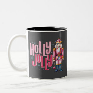 Caneca De Café Em Dois Tons Alegre Quebra-Nozes Natal Coquete Preppy