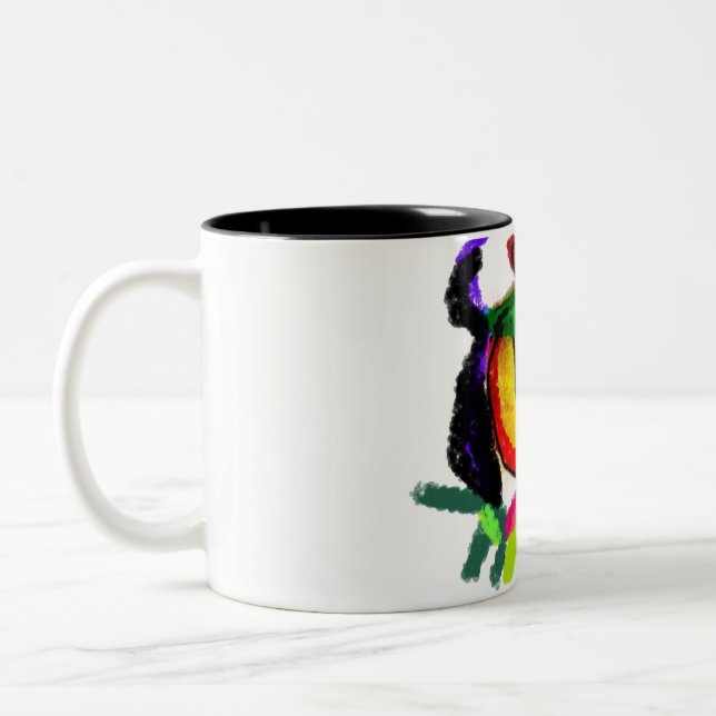 Caneca De Café Em Dois Tons Alegria de gato preto (Esquerda)