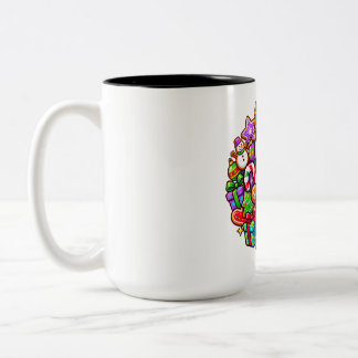 Caneca De Café Em Dois Tons Alegria de Natal de Pão de Mel