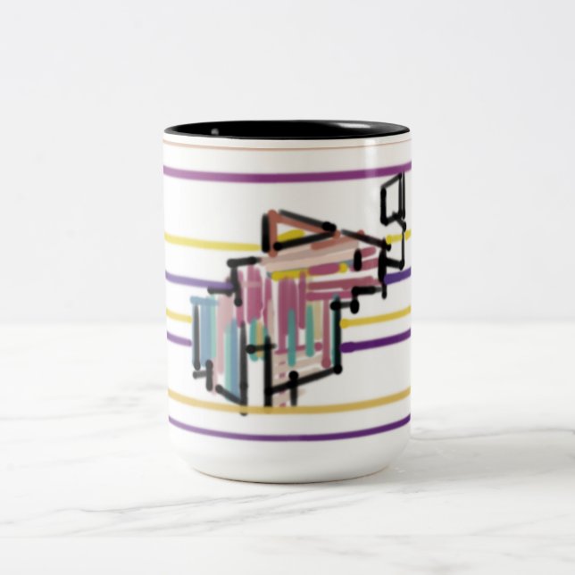 Caneca De Café Em Dois Tons Alegria de verão da pesca (Centro)