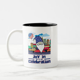 Caneca De Café Em Dois Tons Alegria na Celebração do Dia 4 de Julho
