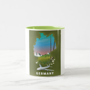 Caneca De Café Em Dois Tons Alemanha poster de viagens Ilustrado