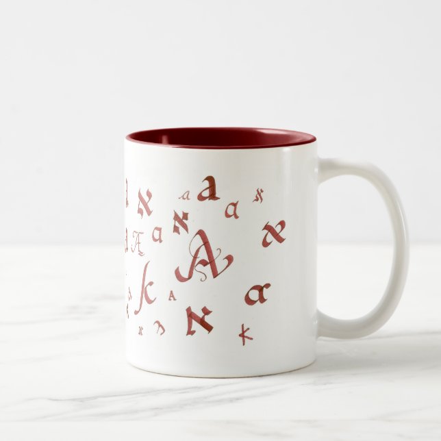 Caneca De Café Em Dois Tons Aleph e A (15 onças) (Direita)