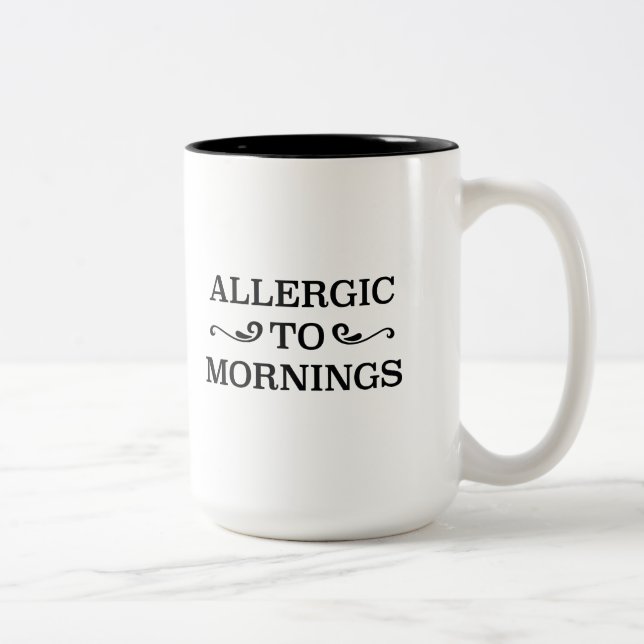 Caneca De Café Em Dois Tons Alergia Às Manhãs (Direita)