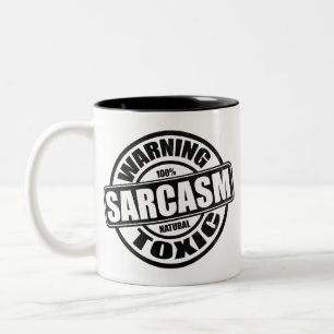 Caneca De Café Em Dois Tons Alerta Frase Humorosa do Sarcasmo Tóxico