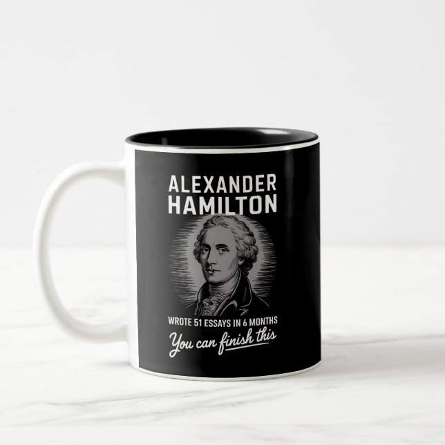 Caneca De Café Em Dois Tons Alexander Hamilton Escreveu 51 Ensaios Em 6 Meses (Esquerda)