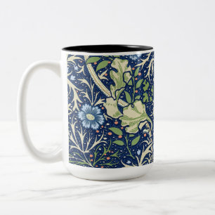Caneca De Café Em Dois Tons Algas (por William Morris)