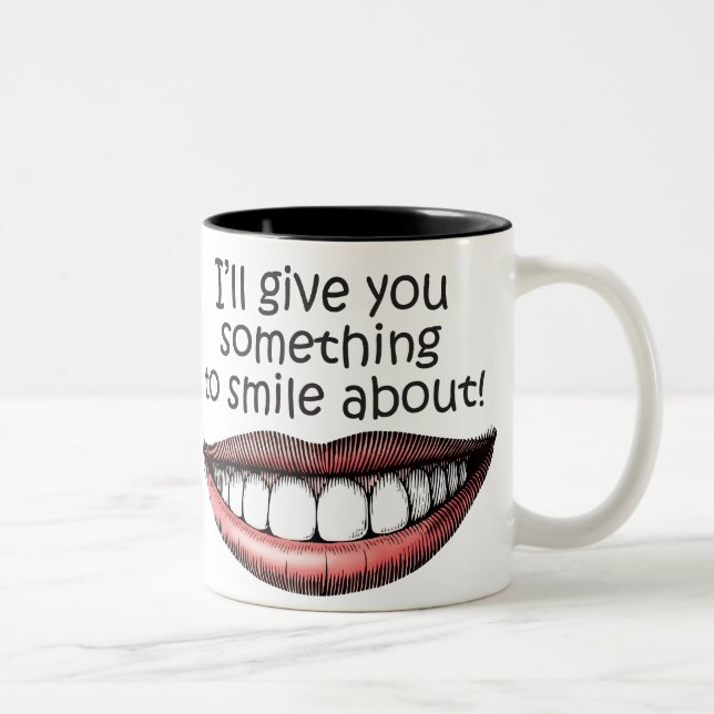Caneca De Café Em Dois Tons algo-à-sorriso-sobre (Direita)