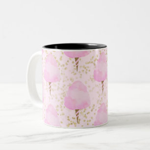 Caneca De Café Em Dois Tons Algodão Doce Rosa & Brilho Dourado Garotas Bonitas