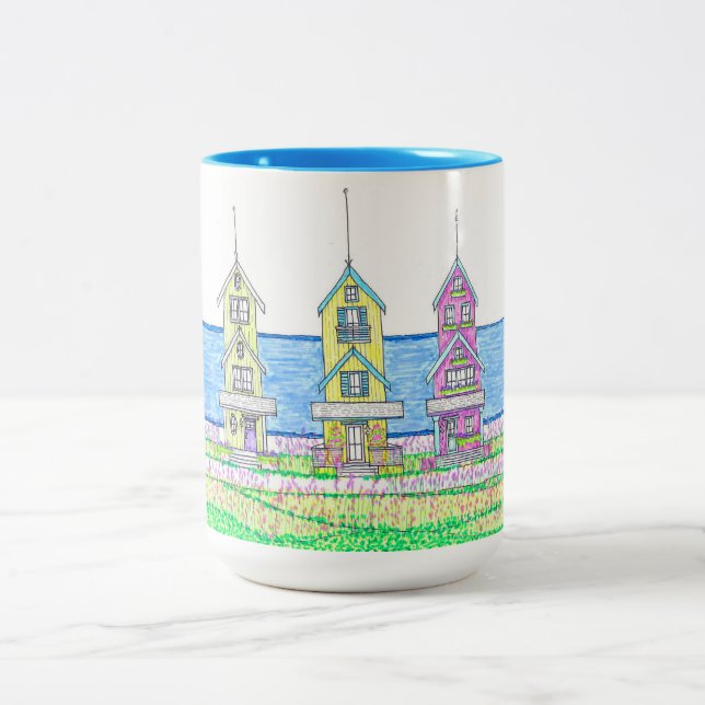 Caneca De Café Em Dois Tons Algodão Praia Trio 2 Tone Mug (Centro)