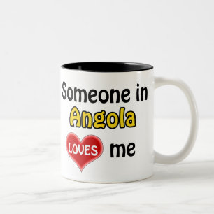 Caneca De Café Em Dois Tons Alguém em Angola me ama