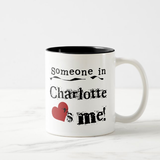 Caneca De Café Em Dois Tons Alguém em Charlotte (Direita)