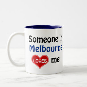 Caneca De Café Em Dois Tons Alguém em Melbourne me ama