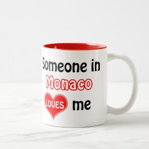 Caneca De Café Em Dois Tons Alguém em Mônaco me ama