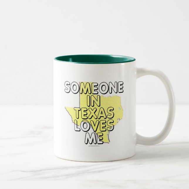 Caneca De Café Em Dois Tons Alguém em Texas ama-me (Direita)