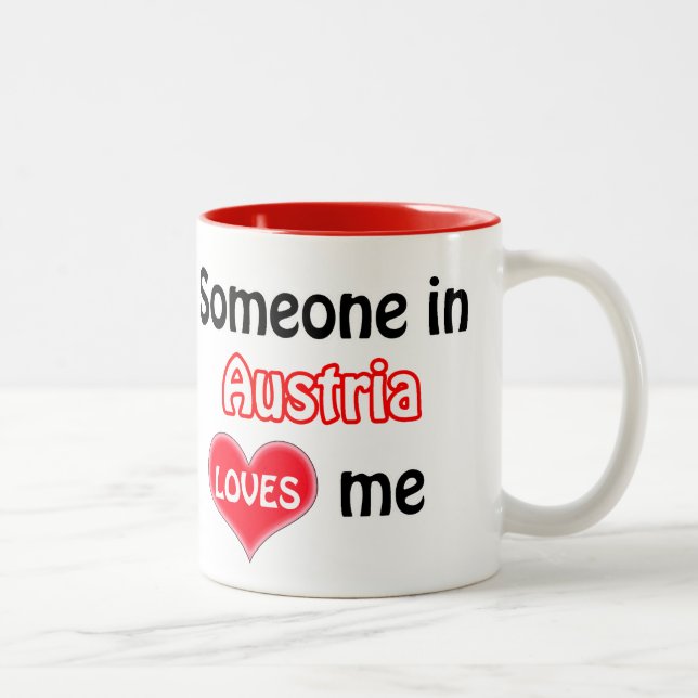 Caneca De Café Em Dois Tons Alguém na Áustria me ama (Direita)