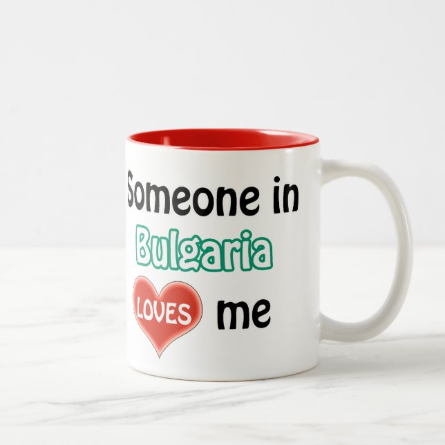 Caneca De Café Em Dois Tons Alguém na Bulgária me ama (Direita)