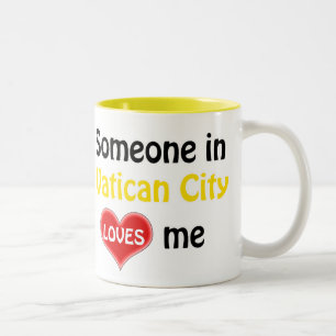 Caneca De Café Em Dois Tons Alguém na Cidade do Vaticano me ama