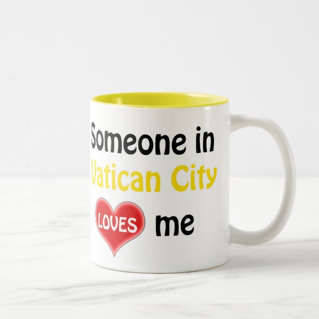 Caneca De Café Em Dois Tons Alguém na Cidade do Vaticano me ama (Direita)